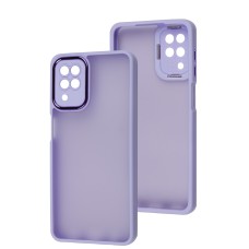 Чохол для Samsung Galaxy A12/M12 Luxury Metal Lens бузковий