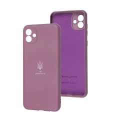 Чохол для Samsung Galaxy A04 (A045) Silicone Full Тризуб лавандовий