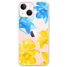 Чохол для iPhone 13 mini MixCase патріотичні синьо-жовті квіти