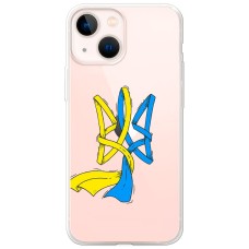 Чохол для iPhone 13 mini MixCase патріотичні синє-жовтий Тризуб