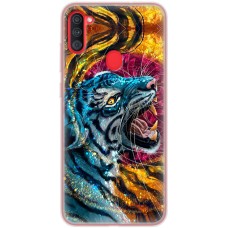 Чохол для Samsung Galaxy A11 / M11 MixCase звірі білий тигр у квітах