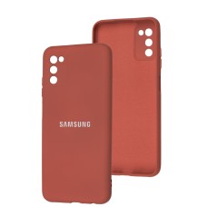 Чохол для Samsung Galaxy A03s (A037) Full camera марсала