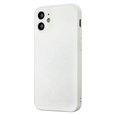 Чохол для iPhone 12 mini glass LV білий