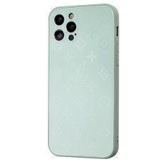 Чохол для iPhone 12 Pro glass LV бірюзовий