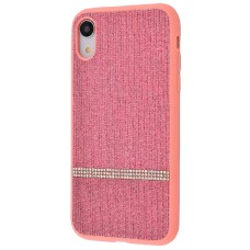 Чохол для iPhone Xr Swarovski (смуга) рожевий