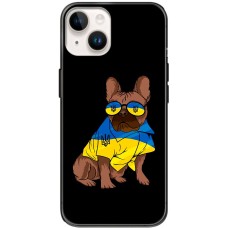 Чохол для iPhone 14 MixCase патріотичні мопс в жовто-синіх кольорах