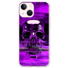 Чохол для iPhone 14 MixCase патріотичні фіолетовий череп з кулею
