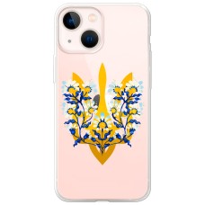 Чохол для iPhone 14 Plus MixCase патріотичні тризуб в квітах