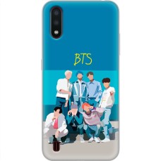 Чохол для Samsung Galaxy A01 (A015) MixCase BTS на блакитному