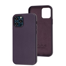 Чохол для iPhone 12 Pro Max WAVE Premium leather MagSafe deep violet