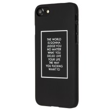 Чохол Daring для iPhone 7/8 матове покриття чорний з написом у рамці