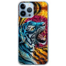 Чохол для iPhone 13 Pro Max MixCase звірі білий тигр у квітах
