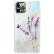 Чохол для iPhone 11 Pro Mixcase акварельна лаванда квіти з метеликом