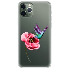 Чохол для iPhone 11 Pro Mixcase квіти колібрі в півоні