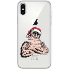 Чохол для iPhone X / Xs Новий рік Санта Клаус за Україну