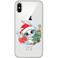 Чохол для iPhone X / Xs MixCase Новий рік кролик 2023
