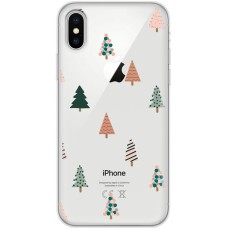 Чохол для iPhone X / Xs MixCase Новий рік патерн новорічні ялинки