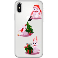 Чохол для iPhone X / Xs MixCase Новий рік символ року кролик