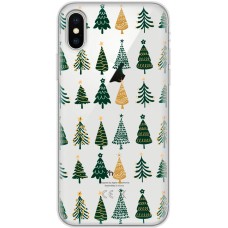 Чохол для iPhone X / Xs MixCase Новий рік патерн ялинки в ряд