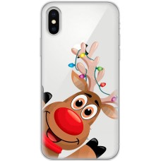 Чохол для iPhone X / Xs MixCase Новий рік олень у гірлянді