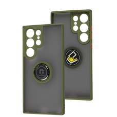 Чохол для Samsung Galaxy S23 Ultra (S918) LikGus Edging Ring хакі