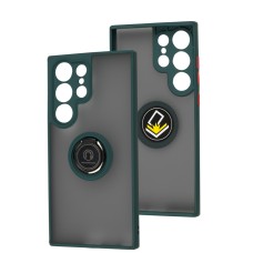 Чохол для Samsung Galaxy S23 Ultra (S918) LikGus Edging Ring оливковий