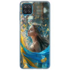 Чохол для Samsung Galaxy A12 / M12 MixCase патріотичні дівчина і метелики