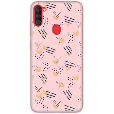 Чохол для Samsung Galaxy A11 / M11 MixCase день закоханих серця на рожевому