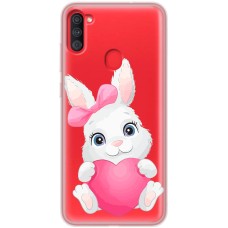 Чохол для Samsung Galaxy A11 / M11 MixCase день закоханих заєць із серцем