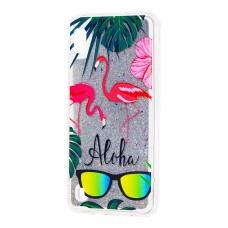 Чохол для Samsung Galaxy A10 (A105) Блискучі вода "червоний фламінго"
