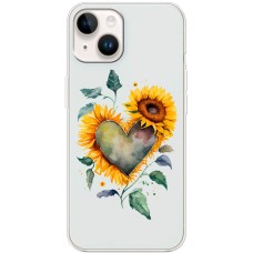 Чохол для iPhone 15 MixCase осінь соняшник з серцем