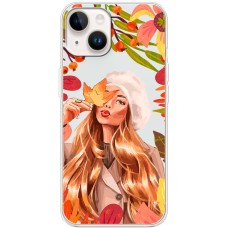 Чохол для iPhone 15 MixCase осінь дівчина у біреті