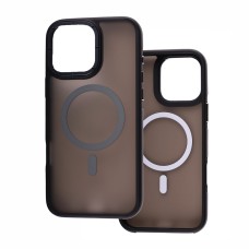 Чохол для iPhone 15 Matte Strong Frame MagSafe black / grey