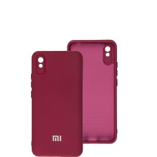 Чохол для Xiaomi Redmi 9A Silicone Full camera marsala