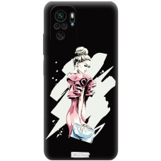 Чохол для Xiaomi Redmi Note 10 / 10s Mixcase з мікрофіброю чорний стиль леді