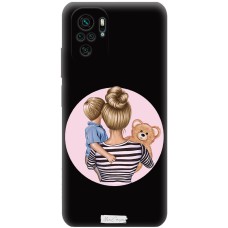 Чохол для Xiaomi Redmi Note 10 / 10s Mixcase чорний з мікрофіброю мама з дитиною