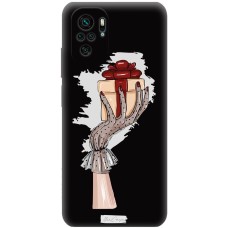 Чохол для Xiaomi Redmi Note 10 / 10s Mixcase чорний з мікрофіброю сюрприз