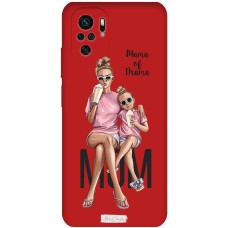 Чохол для Xiaomi Redmi Note 10 / 10s Mixcase червоний з мікрофіброю mama of drama