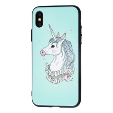 Чохол для iPhone X / Xs "єдиноріг білий"