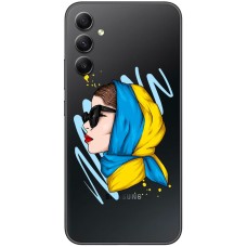 Чохол для Samsung Galaxy A14 MixCase патріотичні дівчина в жовто-синій 