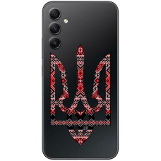 Чохол для Samsung Galaxy A14 MixCase патріотичні тризуб з червоно-чорни