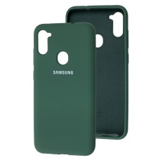 Чохол для Samsung Galaxy A11 / M11 Silicone Full зелений / dark green