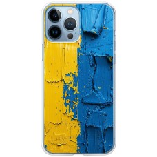 Чохол для iPhone 13 Pro Max MixCase патріотичні жовто-блакитна фарба