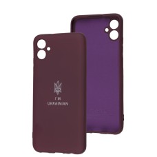 Чохол для Samsung Galaxy A04E (A042) Silicone Full Тризуб бордовий