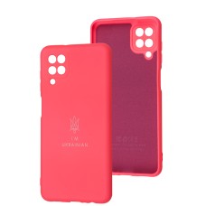 Чохол для Samsung Galaxy A12 / M12 Silicone Full Тризуб рожевий / barbie pink