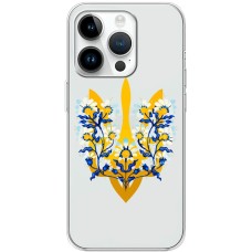 Чохол для iPhone 15 Pro MixCase патріотичні тризуб в квітах