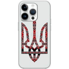 Чохол для iPhone 15 Pro MixCase патріотичні тризуб з червоно-чорни