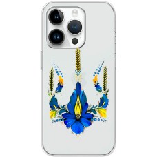 Чохол для iPhone 15 Pro MixCase патріотичні тризуб з квітів