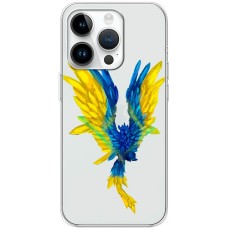 Чохол для iPhone 15 Pro MixCase патріотичні жовто-синій птах