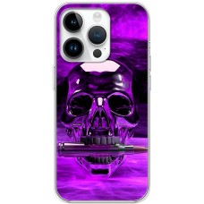 Чохол для iPhone 15 Pro MixCase патріотичні фіолетовий череп з кул